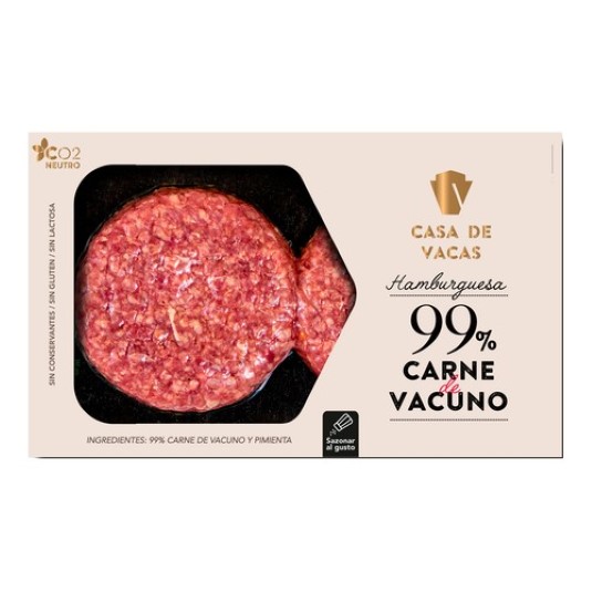 Hamburguesa 99% carne de vacuno - 300g