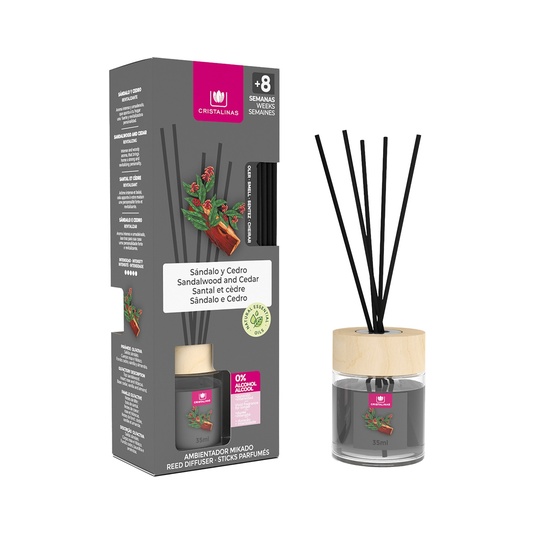 Ambientador mikado Sándalo y Cedro 0% alcohol frasco 40 ml