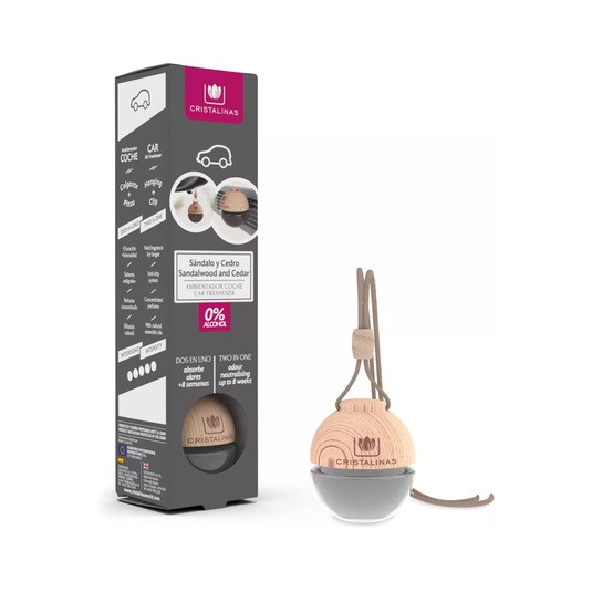 Ambientador coche aroma Sándalo y Cedro colgante 