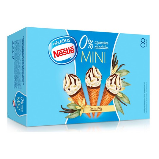 Cono Mini Vainilla 0% Azúcar Añadida - Nestlé - 8x60ml