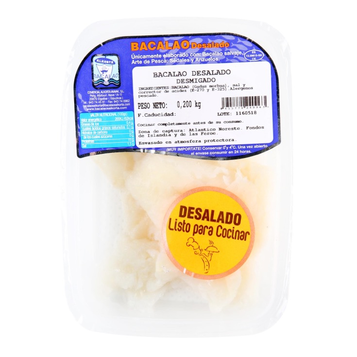 Bacalao desmigado desalado Alkorta - 200g