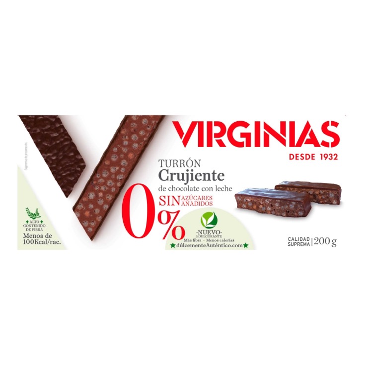 Turrón crujiente 0% Virginias - 200g