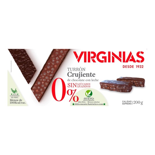 Turrón crujiente 0% Virginias - 200g