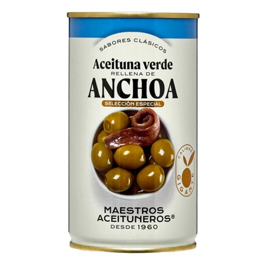 Aceitunas rellenas de anchoa Maestros Aceituneros - 150g