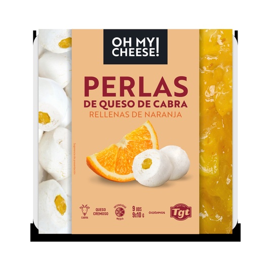 Perlas De Queso De Cabra Rellenas De Naranja