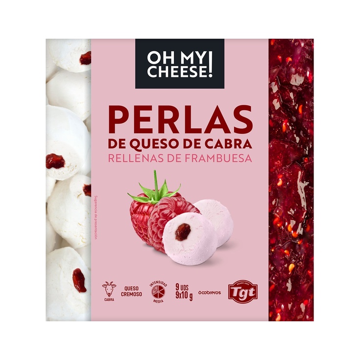 Perlas De Queso De Cabra Rellenas De Frambuesa