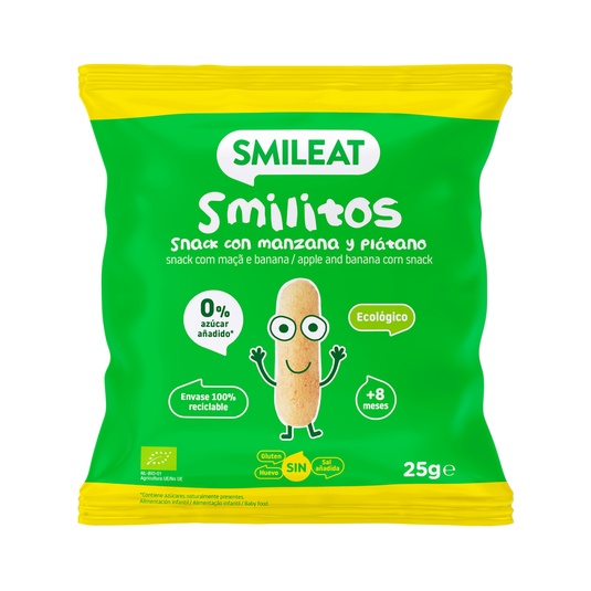 Smilitos snacks con manzana y plátano ecológico 