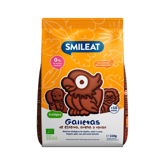 Galletas de espelta avena y cacao ecológicas desde 6 meses