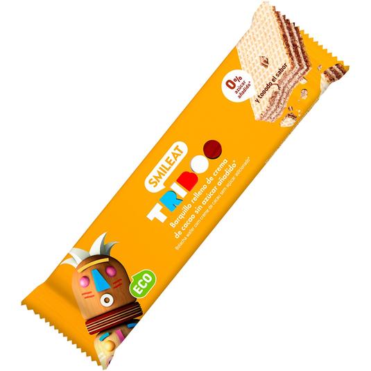 Barquillo relleno de crema de cacao sin azúcar añadido
