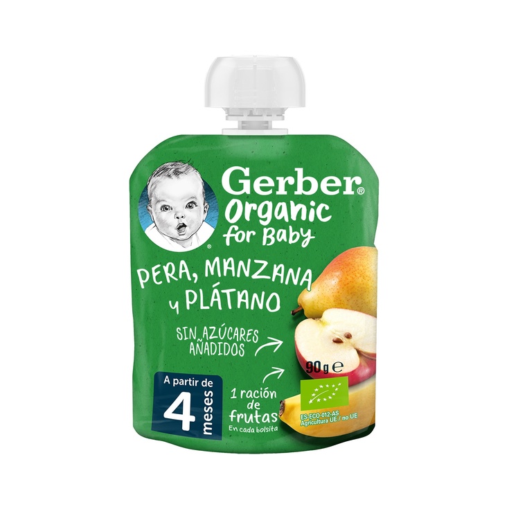 Pouches Bio Manzana, Plátano Y Pera Gerber