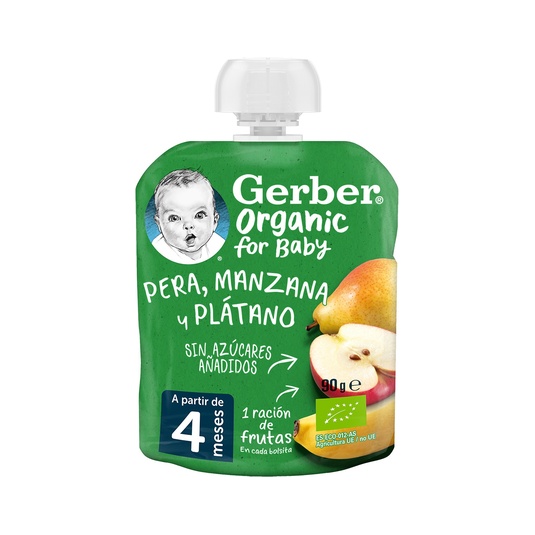 Pouches Bio Manzana, Plátano Y Pera Gerber