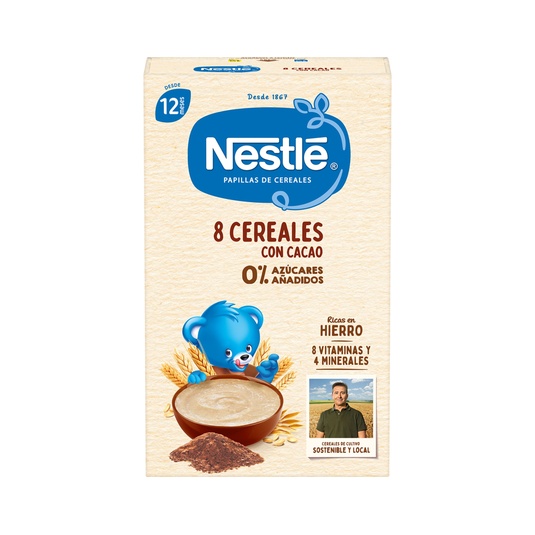 Papilla 8 cereales con cacao 0% azúcares 475g