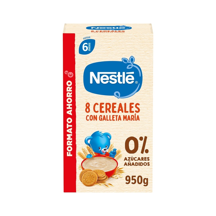 Papilla 8 Cereales con galleta María 0% azúcares añadidos