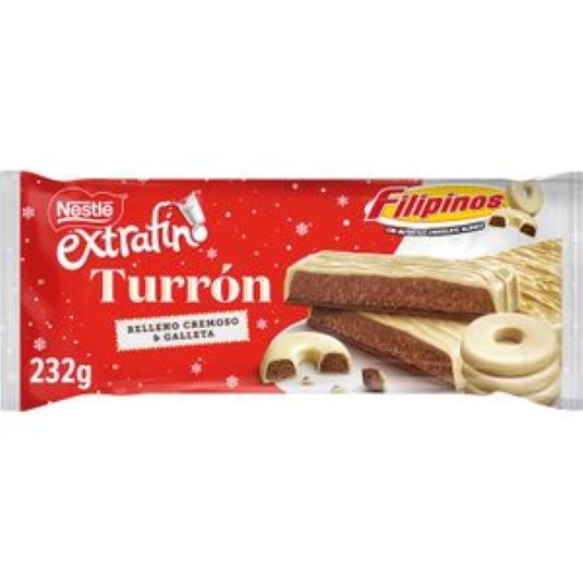 Turrón relleno de cremoso chocolate con filipinos