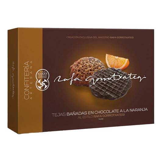 Tejas bañadas en chocolate a la naranja Gorrotxategi - 150g