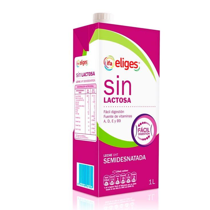 Leche Semi Sin Lactosa - Eliges - 1l
