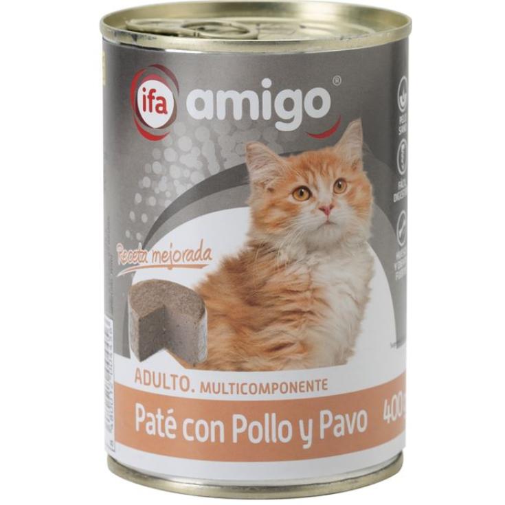 Comida húmeda gato pollo y pavo - Amigo - 400g