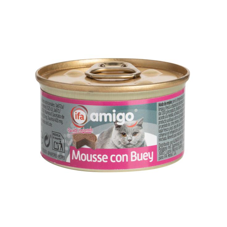 Lata Gato Mousse Buey 85g