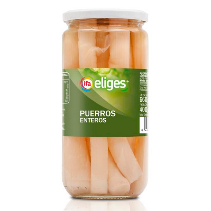 Puerros enteros natural - Eliges - 400g