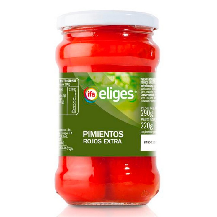 Pimientos rojos enteros extra - Eliges - 220g Pimientos rojos enteros extra - Eliges - 220g