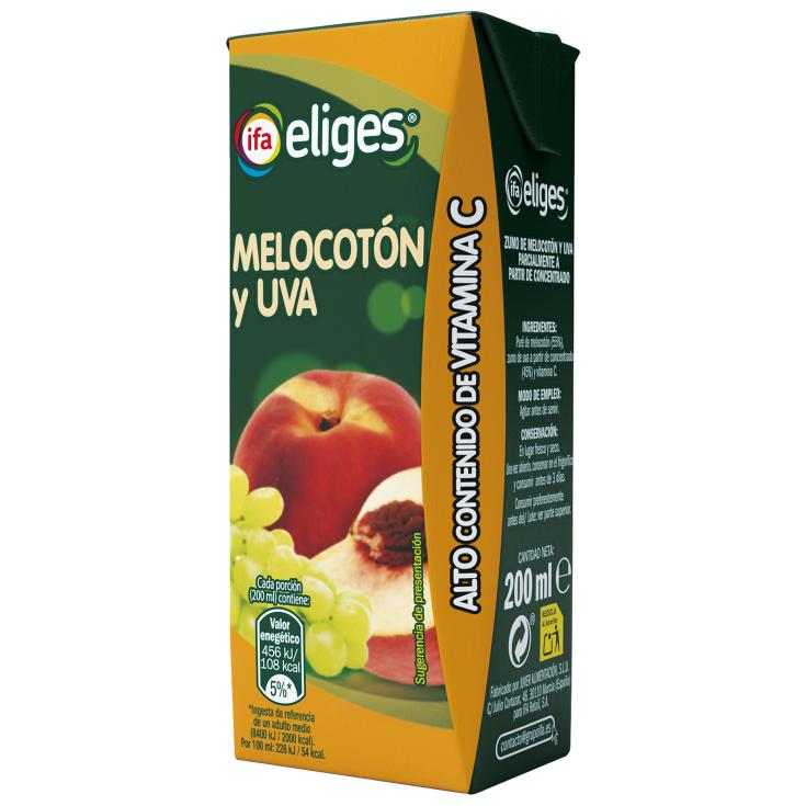Zumo de melocotón y uva - Eliges - 6x200ml Zumo de melocotón y uva - Eliges - 6x200ml