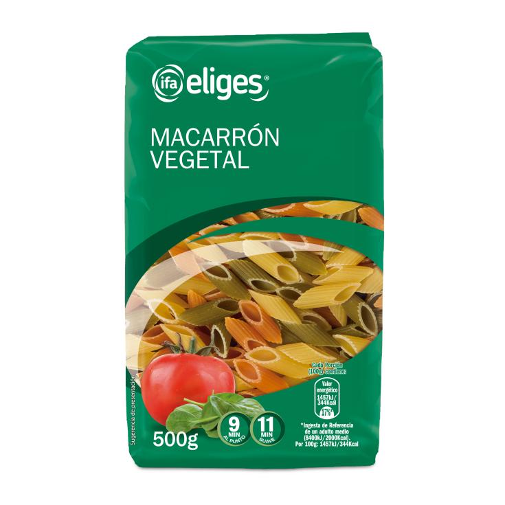 Macarrones vegetales cortos - Eliges - 500g