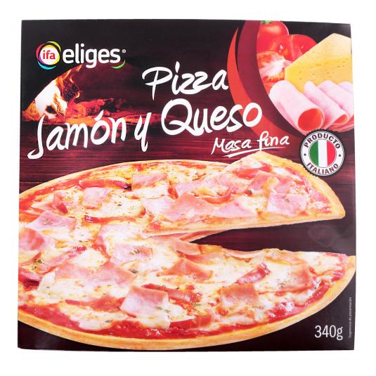 Pizza Jamón y Queso Masa Fina 340g