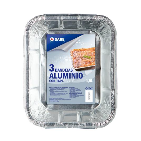 Bandeja de Aluminio 1,5l 3 uds