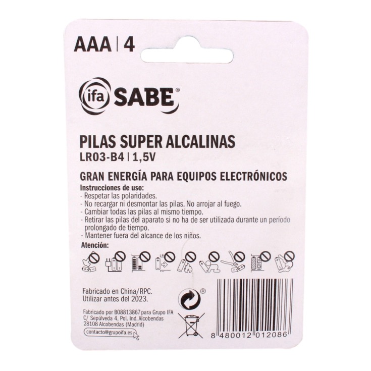 Pilas Alcalinas AAA LR03 4 uds