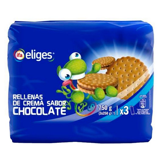 Galletas rellenas de chocolate - Eliges - 750g