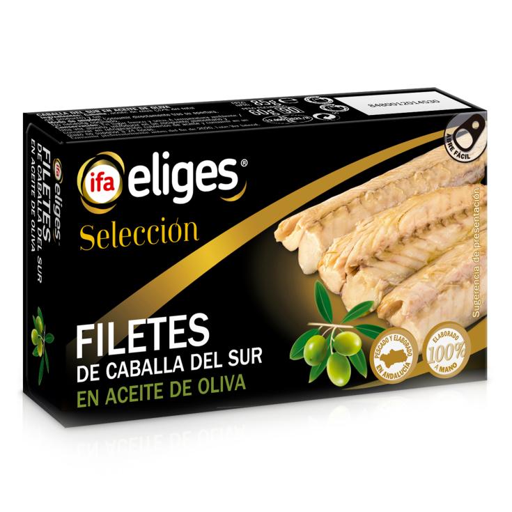 Filetes de Caballa Del Sur en Aceite de Oliva - Eliges - 60g Filetes de Caballa Del Sur en Aceite de Oliva - Eliges - 60g