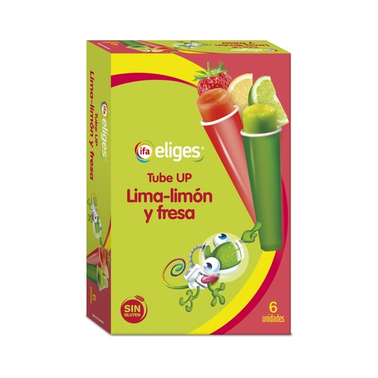 Helados tube up sabor a lima limón o fresa