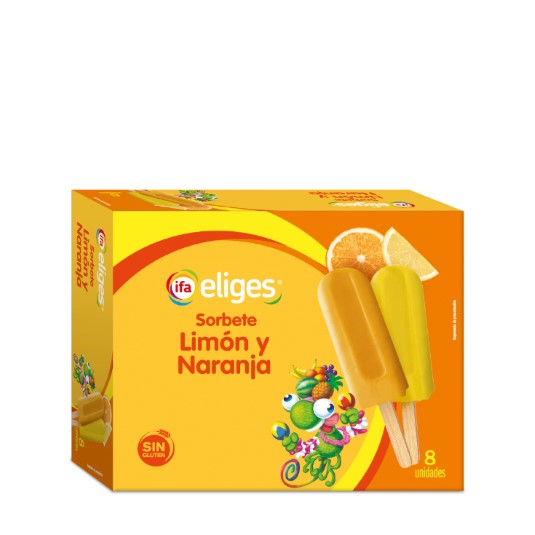 Helado sabor a limón o a naranja