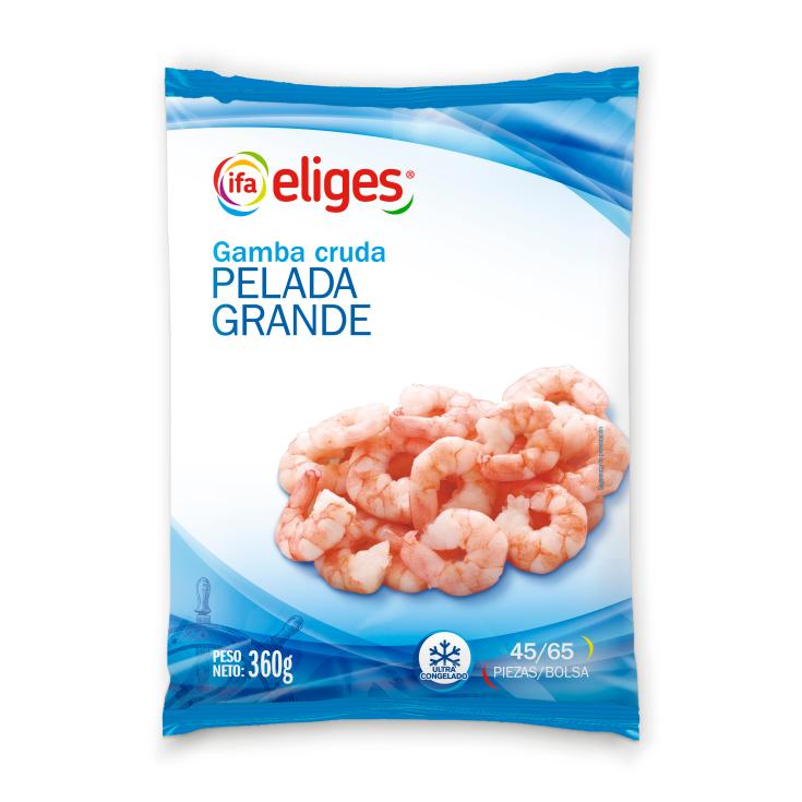 Gamba pelada cruda grande 45/65 piezas - Eliges - 360g