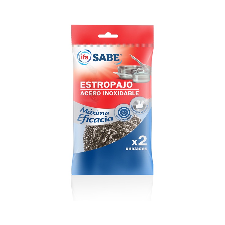 Estropajo inoxidable bolsa de 2 unidades Estropajo inoxidable bolsa de 2 unidades