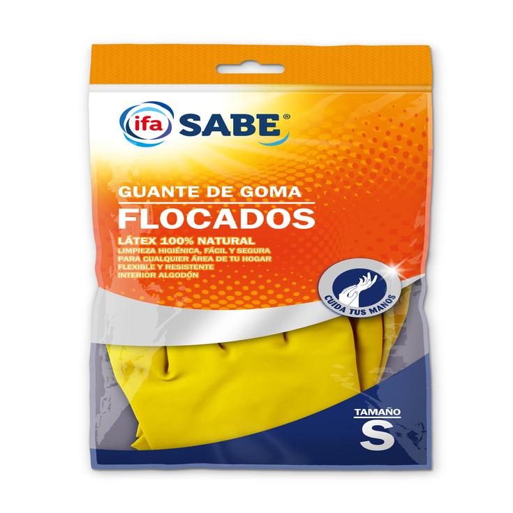 Guantes de goma flocados talla S Guantes de goma flocados talla S