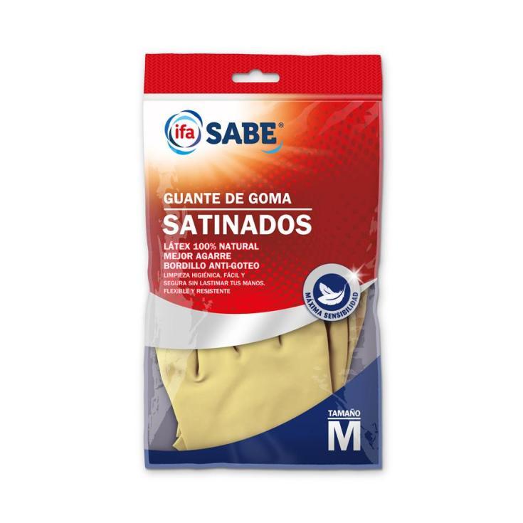 Guantes Goma Satinados Medianos 1 Par