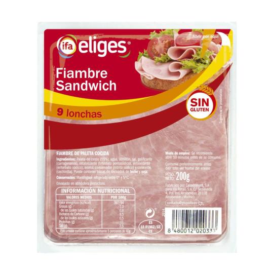 Fiambre sandwich - Eliges - 200g