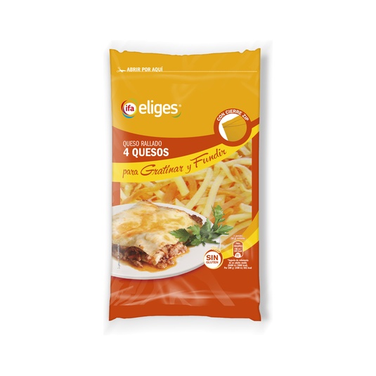 Queso rallado 4 quesos con zipper 200g