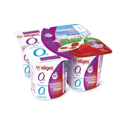 YOGUR DESNATADO CON FRESAS PACK 4X125G