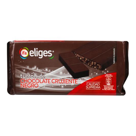 Turrón de chocolate crujiente negro 300g