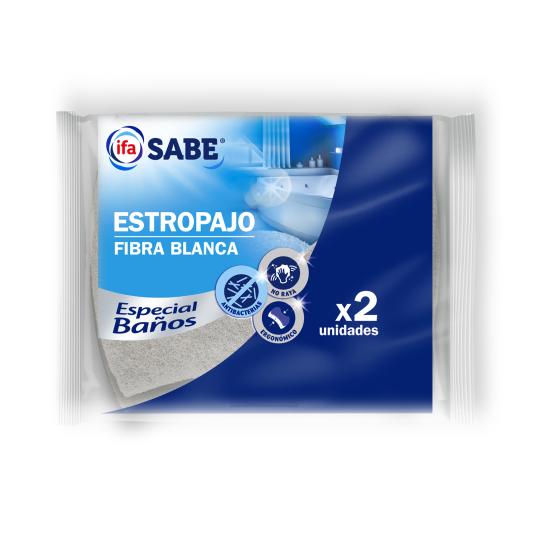 Estropajo fibra blanca especial baños - 2 uds