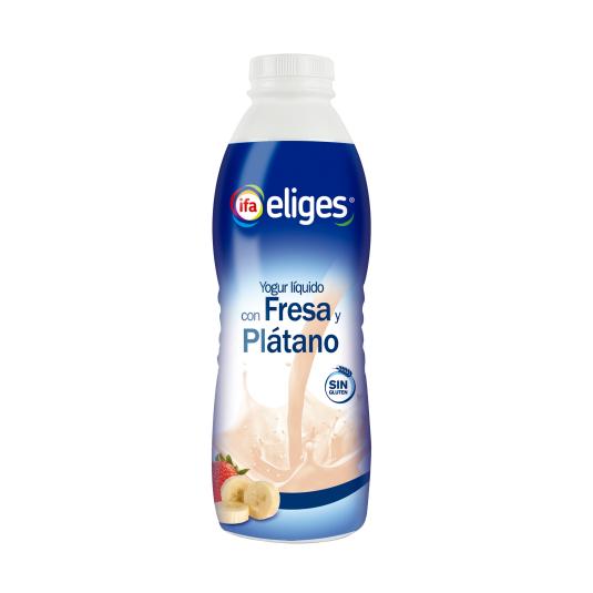 Yogur líquido fresa y plátano Eliges - 1l
