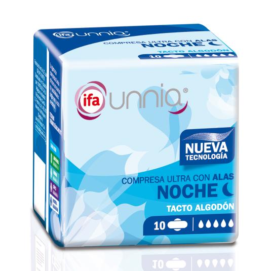Compresa Ultra con Alas Noche - Unnia - 10 uds