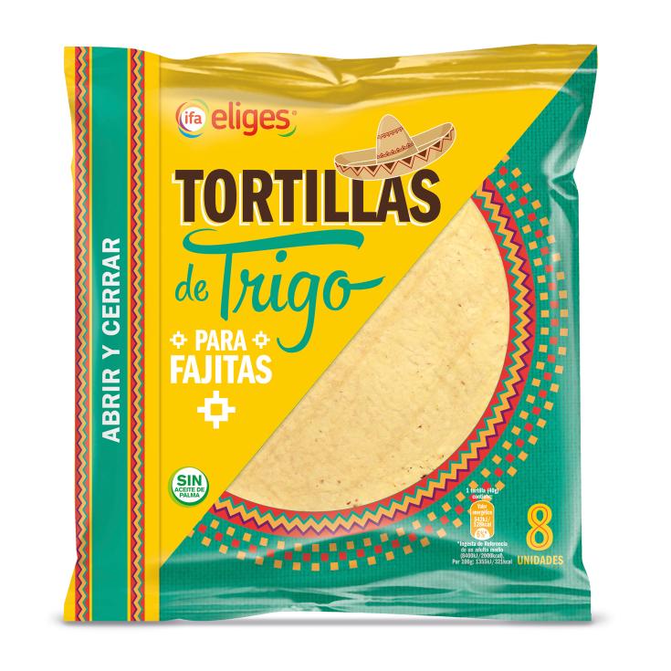 Tortillas de trigo para fajitas 8 unidades - Eliges -320g