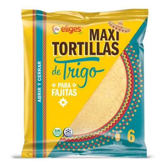 Maxi tortillas de trigo para fajitas 6 uds - Eliges - 370g