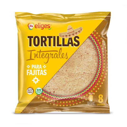 Tortillas integrales para fajitas 8 unidades - Eliges - 320g