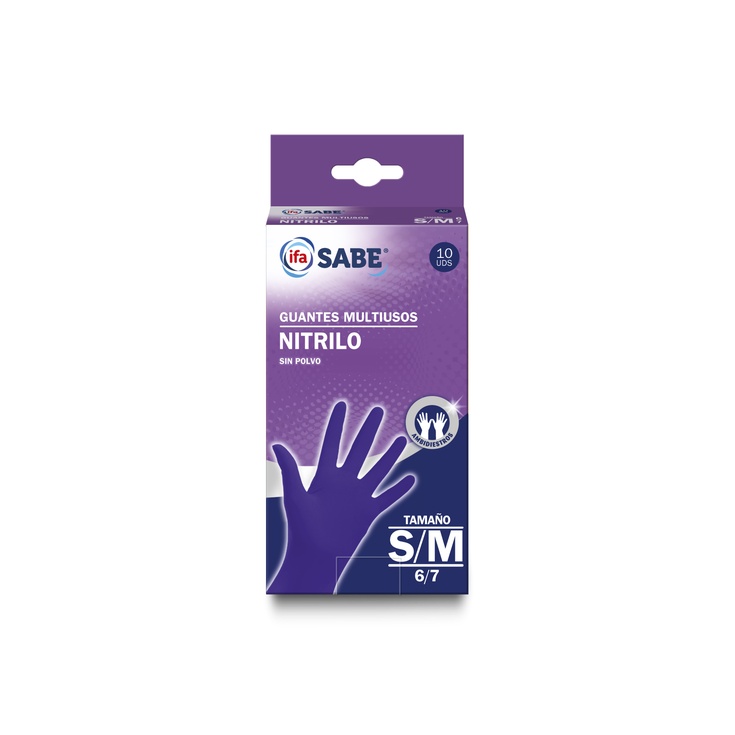 Guantes multiusos nitrilo talla s-m