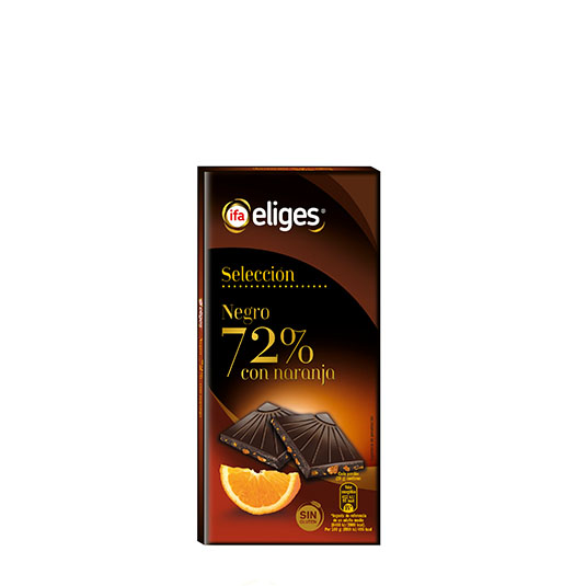 Chocolate Negro 72% con Naranja Selección - 100gr