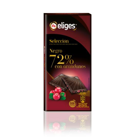Chocolate Negro 72% con Arándanos Selección - 100gr